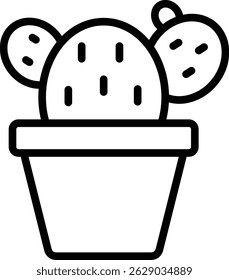 cactus icon illustration design with outline, this is not made from any AI generation
