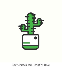 cactus icon, isolated colored icon theme workplace