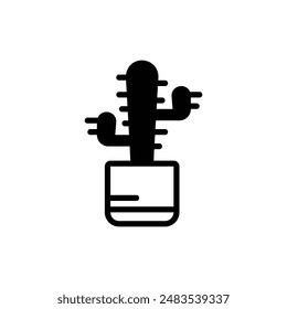 icono de cactus, área de trabajo de temas de iconos de glifos aislados