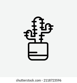  cactus icon, isolated office outline icon in light grey background, perfect for website, blog, logo, graphic design, social media, UI, mobile app, EPS 10 vector illustration