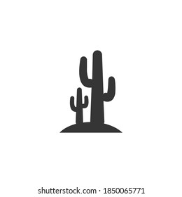 Cactus Icon Isolated on Black and White Vector Graphic