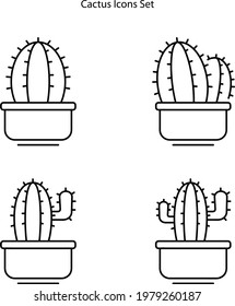 cactus icon isolated on white background from cinco de mayo collection. cactus icon thin line outline linear cactus symbol for logo, web, app, UI. cactus icon simple sign.