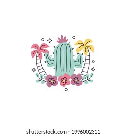 Cactus Icon Isolated On White Background