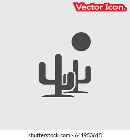 Cactus icon isolated sign symbol and flat style for app, web and digital design. Vector illustration.