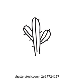 Cactus icon line art vector, simple black illustration for web and app..eps
