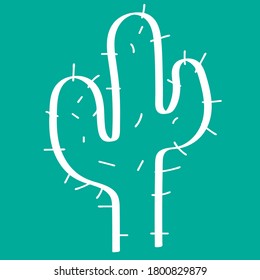 Cactus icon line symbol. Isolated vector illustration