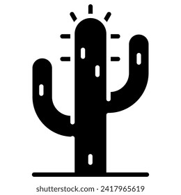 Cactus icon line vector illustration