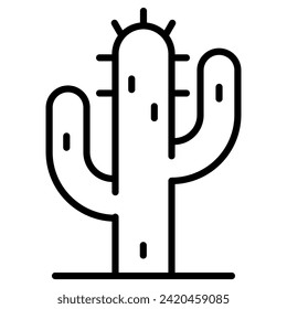 Cactus icon line vector illustration