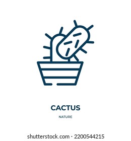 Cactus icon. Linear vector illustration from nature collection. Outline cactus icon vector. Thin line symbol for use on web and mobile apps, logo, print media.