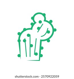 Cactus icon logo design template isolated illustration