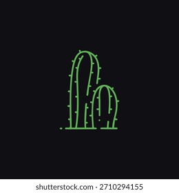 Ícone de cacto logotipo plano vetor design