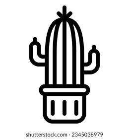 Cactus icon or logo illustration black style