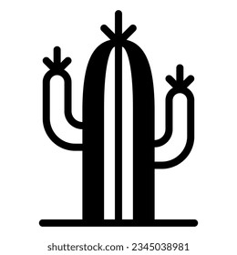 Cactus icon or logo illustration black style