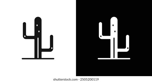 Cactus icon logo set vector
