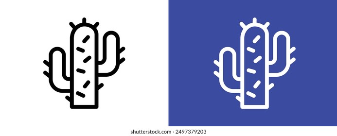 Contorno de Vector de conjunto de signos de logotipo de icono de cactus