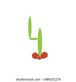Cactus Icon Logo template vector illustration