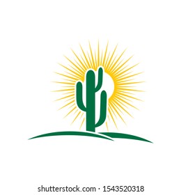 Cactus Icon Logo template vector illustration