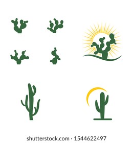 Cactus Icon Logo template vector illustration