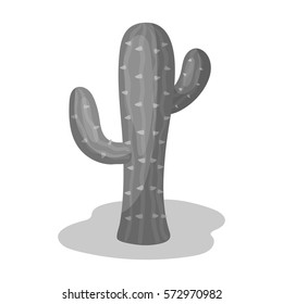 Cactus icon in monochrome style isolated on white background. Rodeo symbol stock vector illustration.