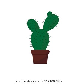 Cactus icon on white background. Element design in flat style. Vector illustration.