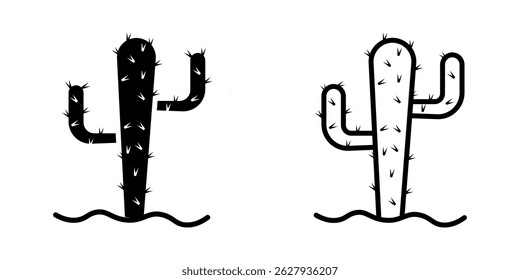 ícone do cactus no plano de fundo branco