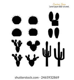 Kaktus-Symbol auf weißem Hintergrund-Vektorillustration.