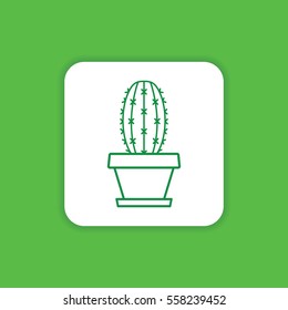 Cactus Icon Outline Design Style for Web, Mobile and App. Flat Isolated Symbol