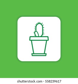 Cactus Icon Outline Design Style for Web, Mobile and App. Flat Isolated Symbol
