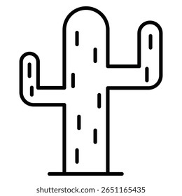 Cactus icon Outline isolated logo mark
