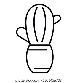 Cactus icon outline vector. Nature leaf. Home indoor
