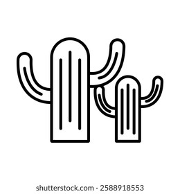 Cactus icon Outline vector symbol sign