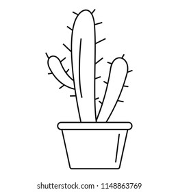 Cactus icon. Outline cactus vector icon for web design isolated on white background