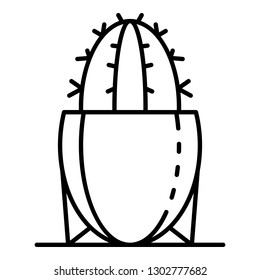 Cactus icon. Outline cactus vector icon for web design isolated on white background