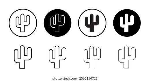 Cactus icon Outline vector for web ui