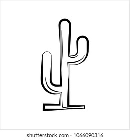 Cactus Icon, Cactus Plant Icon Vector Art Illustration