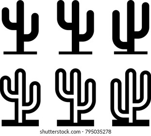 Cactus Icon, Cactus Plant Icon Vector Art Illustration