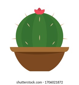 Icono de cactus en una planta de cacerolas - Ilustración vectorial
