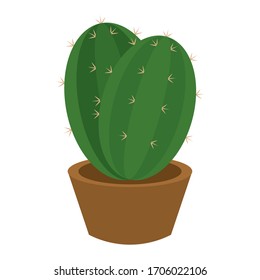 Cactus icon in a pot plant - Vector illustration
