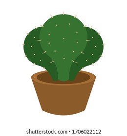 Icono de cactus en una planta de cacerolas - Ilustración vectorial