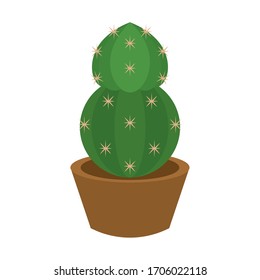 Cactus icon in a pot plant - Vector illustration