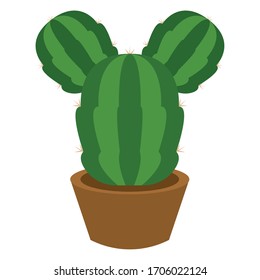 Cactus icon in a pot plant - Vector illustration