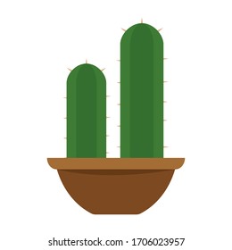Cactus icon in a pot plant - Vector illustration