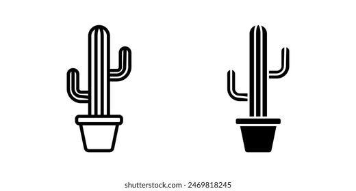 Cactus icon set. for mobile concept and web design. vector illustration