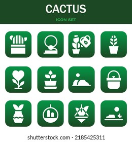 cactus icon set. Vector  illustrations related with Cactus, Cowboy and Plant