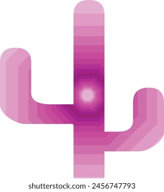 cactus icon shape with purple monochrome color inside, cactus icon vector illustration.