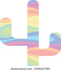 cactus icon shape with rainbow color inside, cactus icon vector illustration.