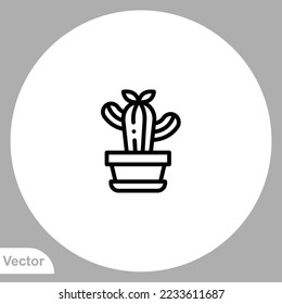 Cactus icon sign vector,Symbol, logo illustration for web and mobile
