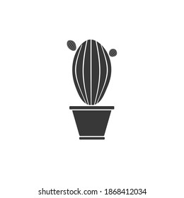 Cactus icon simple gardening illustration plant vector