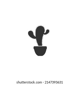 Cactus icon simple gardening illustration plant vector flat sign