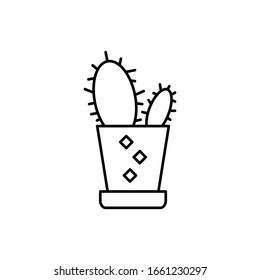 Cactus icon. Simple line, outline vector elements of house plant for ui and ux, website or mobile application